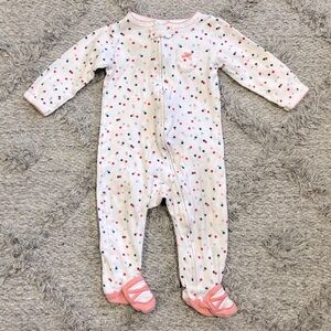 Carters Baby Girl Polka Dot Footie Jammies 9M